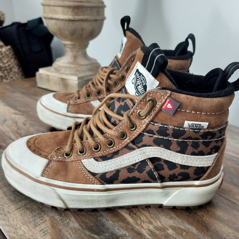 VANS Leopard Print High-Top Sneakers